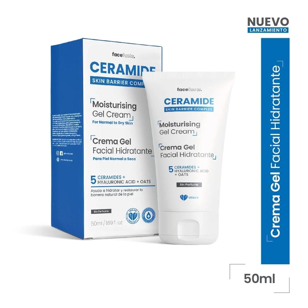 CERAMIDE Crema Gel facial Hidratante 50 mL Facefacts